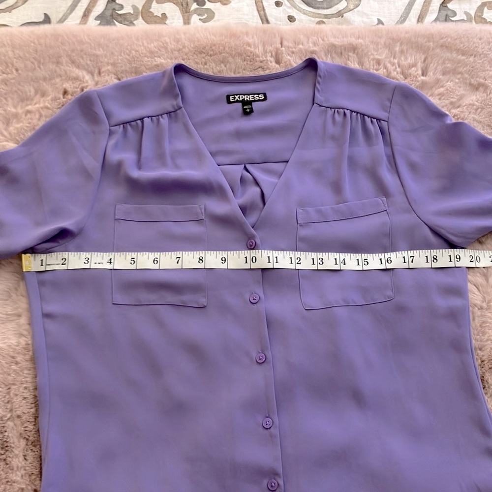 NWOT EXPRESS LILAC-LAVANDER SHIRT SIZE SP SMALL PETITE) - Picture 10 of 10